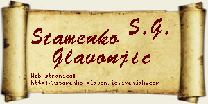 Stamenko Glavonjić vizit kartica